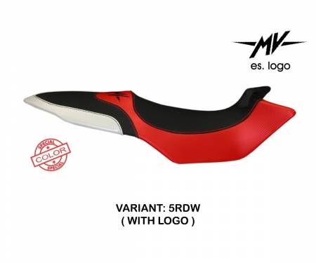 MVB85BSC-5RDW-1 Seat saddle cover Biella Special Color Red - White (RDW) T.I. for MV AGUSTA BRUTALE 675 2012 > 2015