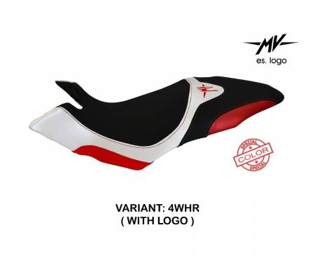 MVB8DASC-4WHR-2 Seat saddle cover Aosta Special Color White - Red (WHR) T.I. for MV AGUSTA DRAGSTER 800 2014 > 2018