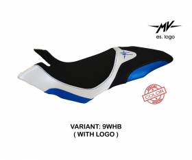 Seat saddle cover Aosta Special Color White - Blue (WHB) T.I. for MV AGUSTA DRAGSTER 800 2014 > 2018