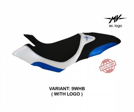 MVB8DASC-9WHB-2 Seat saddle cover Aosta Special Color White - Blue (WHB) T.I. for MV AGUSTA DRAGSTER 800 2014 > 2018