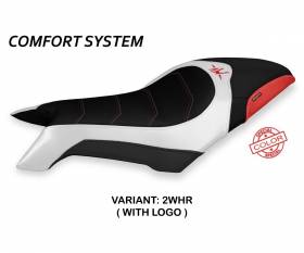 Sattelbezug Sitzbezug Dobrica Special Color Comfort System Weiss - Rot (WHR) T.I. fur MV AGUSTA DRAGSTER 800 2019 > 2022