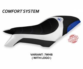 Sattelbezug Sitzbezug Dobrica Special Color Comfort System Weiss - Blau (WHB) T.I. fur MV AGUSTA DRAGSTER 800 2019 > 2022