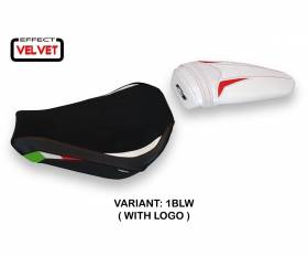 Rivestimento sella Milazzo Velvet Nero - Bianco (BLW) T.I. per MV AGUSTA F3 2012 > 2022