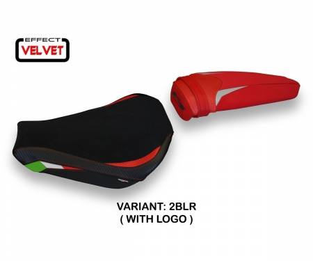 MVF3MV-2BLR-2 Rivestimento sella Milazzo Velvet Nero - Rosso (BLR) T.I. per MV AGUSTA F3 2012 > 2022