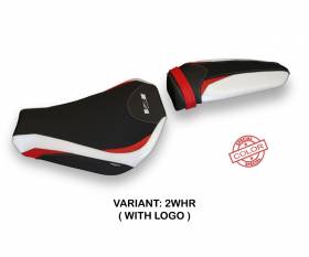 Seat saddle cover Gray Special Color White - Red (WHR) T.I. for MV AGUSTA F4 2010 > 2020