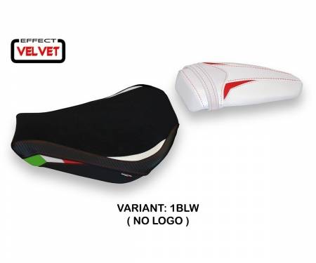 MVF4I-1BLW-3 Seat saddle cover Imperial Velvet Black - White (BLW) T.I. for MV AGUSTA F4 2010 > 2020