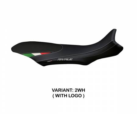 MVR8STBT-2WH-5 Seat saddle cover Sorrento Total Black Tricolore White (WH) T.I. for MV AGUSTA RIVALE 800 2013 > 2018