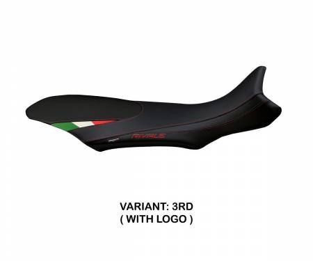 MVR8STBT-3RD-5 Seat saddle cover Sorrento Total Black Tricolore Red (RD) T.I. for MV AGUSTA RIVALE 800 2013 > 2018