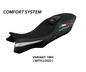 Sattelbezug Sitzbezug Loei comfort system Weiss WH + logo T.I. fur MV Agusta Stradale 800 2015 > 2017