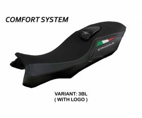 Funda Asiento Loei comfort system Negro BL + logo T.I. para MV Agusta Stradale 800 2015 > 2017
