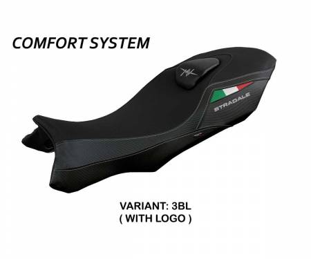 MVST8LC-3BL-1 Rivestimento sella Loei comfort system Nero BL + logo T.I. per MV Agusta Stradale 800 2015 > 2017