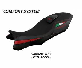 Housse de selle Loei comfort system Rouge RD + logo T.I. pour MV Agusta Stradale 800 2015 > 2017