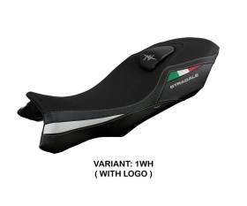 Seat saddle cover Loei White WH + logo T.I. for MV Agusta Stradale 800 2015 > 2017