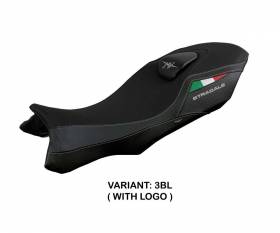 Seat saddle cover Loei Black BL + logo T.I. for MV Agusta Stradale 800 2015 > 2017
