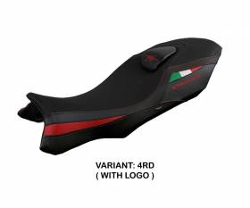 Seat saddle cover Loei Red RD + logo T.I. for MV Agusta Stradale 800 2015 > 2017