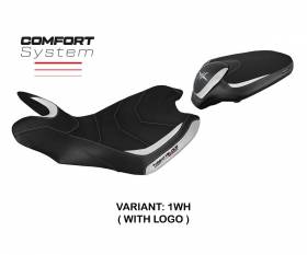 Seat saddle cover Sahara comfort system White WH + logo T.I. for MV Agusta Turismo Veloce 2014 > 2020