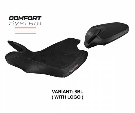 MVTVSC-3BL-1 Seat saddle cover Sahara comfort system Black BL + logo T.I. for MV Agusta Turismo Veloce 2014 > 2020