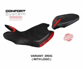 Seat saddle cover Sahara special color comfort system Red - Gray RDG + logo T.I. for MV Agusta Turismo Veloce 2014 > 2020