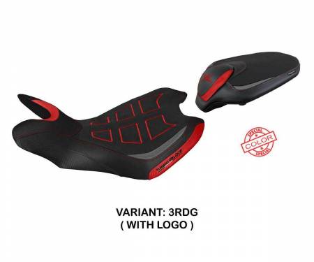 MVTVSSU-3RDG-1 Seat saddle cover Sahara special color ultragrip Red - Gray RDG + logo T.I. for MV Agusta Turismo Veloce 2014 > 2020