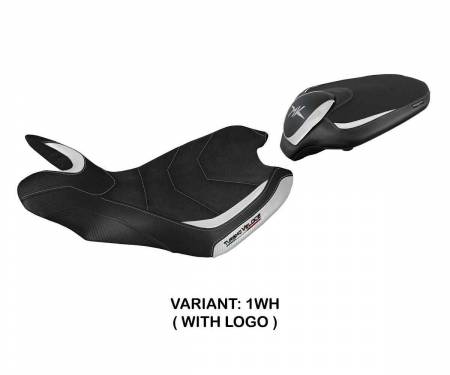 MVTVSU-1WH-1 Seat saddle cover Sahara ultragrip White WH + logo T.I. for MV Agusta Turismo Veloce 2014 > 2020