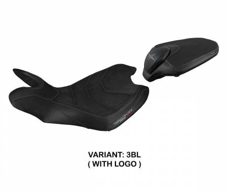 MVTVSU-3BL-1 Seat saddle cover Sahara ultragrip Black BL + logo T.I. for MV Agusta Turismo Veloce 2014 > 2020
