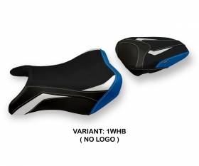 Housse de selle Derby Special Color Blanche - Bleu (WHB) T.I. pour SUZUKI GSX S 750 2017 > 2021