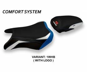Housse de selle Hokota Special Color Comfort System Blanche - Bleu (WHB) T.I. pour SUZUKI GSX S 750 2017 > 2021
