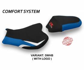 Sattelbezug Sitzbezug Itri Special Color 2 Comfort System Weiss - Blau (WHB) T.I. fur SUZUKI GSX R 1000 2009 > 2016