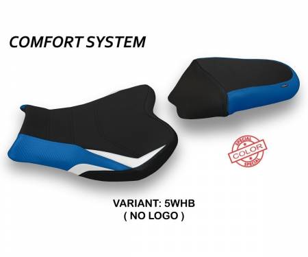 SGSX1RIS2-5WHB-2 Housse de selle Itri Special Color 2 Comfort System Blanche - Bleu (WHB) T.I. pour SUZUKI GSX R 1000 2009 > 2016