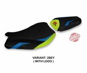Seat saddle cover Elmas Special Color Blue - Giallo (BEY) T.I. for SUZUKI GSX R 1000 2017 > 2021