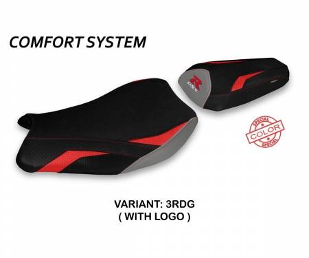 SGSXR17PS-3RDG-1 Seat saddle cover Paceco Special Color Comfort System Red - Gray (RDG) T.I. for SUZUKI GSX R 1000 2017 > 2021