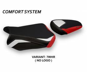 Sattelbezug Sitzbezug Teheran Special Color Comfort System Weiss - Rot (WHR) T.I. fur SUZUKI GSX R 600 2011 > 2020