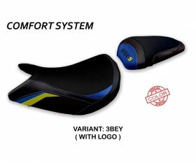 Seat saddle cover Pahia Special Color Comfort System Blue - Giallo (BEY) T.I. for SUZUKI GSX S 1000 2015 > 2020