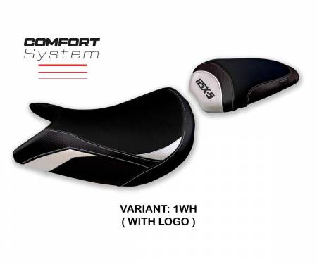 SGXS21LC-1WH-1 Seat saddle cover Lindi comfort system White WH + logo T.I. for Suzuki GSX S 1000 2021 > 2023