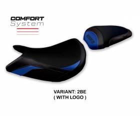 Seat saddle cover Lindi comfort system Blue BE + logo T.I. for Suzuki GSX S 1000 2021 > 2023