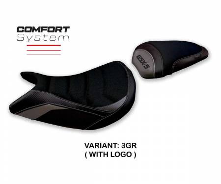SGXS21LC-3GR-1 Seat saddle cover Lindi comfort system Gray GR + logo T.I. for Suzuki GSX S 1000 2021 > 2023