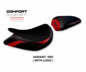 Housse de selle Lindi comfort system Rouge RD + logo T.I. pour Suzuki GSX S 1000 2021 > 2023
