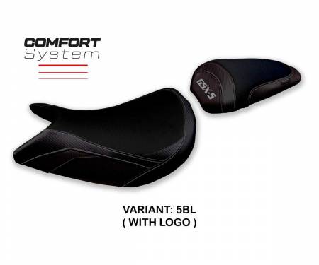 SGXS21LC-5BL-1 Rivestimento sella Lindi comfort system Nero BL + logo T.I. per Suzuki GSX S 1000 2021 > 2023
