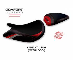 Housse de selle Lindi special color comfort system Rouge - Gris RDG + logo T.I. pour Suzuki GSX S 1000 2021 > 2023