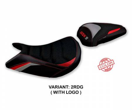 SGXS21LSU-2RDG-1 Seat saddle cover Lindi special color ultragrip Red - Gray RDG + logo T.I. for Suzuki GSX S 1000 2021 > 2023