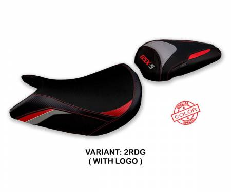 SGXS21LS-2RDG-1 Seat saddle cover Lindi special color Red - Gray RDG + logo T.I. for Suzuki GSX S 1000 2021 > 2023