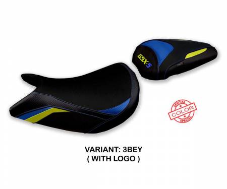 SGXS21LS-3BEY-1 Seat saddle cover Lindi special color Blue - Giallo BEY + logo T.I. for Suzuki GSX S 1000 2021 > 2023