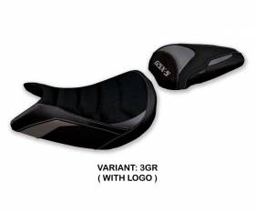 Housse de selle Lindi ultragrip Gris GR + logo T.I. pour Suzuki GSX S 1000 2021 > 2023