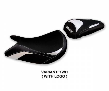 SGXS21L-1WH-1 Seat saddle cover Lindi White WH + logo T.I. for Suzuki GSX S 1000 2021 > 2023