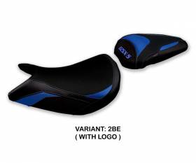 Seat saddle cover Lindi Blue BE + logo T.I. for Suzuki GSX S 1000 2021 > 2023