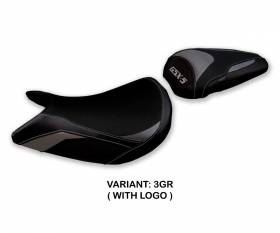 Seat saddle cover Lindi Gray GR + logo T.I. for Suzuki GSX S 1000 2021 > 2023
