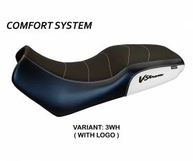 Housse de selle Melito Comfort System Blanche (WH) T.I. pour SUZUKI V-STROM 1000 DL 2002 > 2006