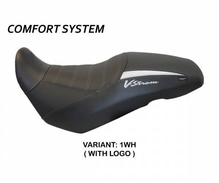 SV65G-1WH-3 Seat saddle cover Georgia Comfort System White (WH) T.I. for SUZUKI V-STROM 650 2017 > 2022