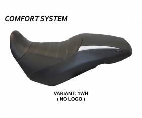 Seat saddle cover Georgia Comfort System White (WH) T.I. for SUZUKI V-STROM 650 2017 > 2022