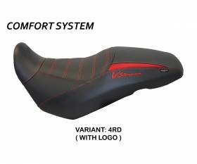 Seat saddle cover Georgia Comfort System Red (RD) T.I. for SUZUKI V-STROM 650 2017 > 2022